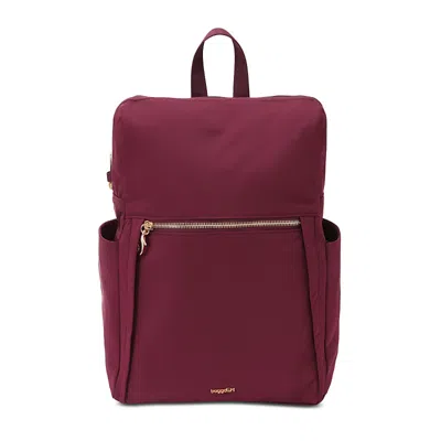 Baggallini Securtex Jet Set Anti Theft Daypack In Burgundy