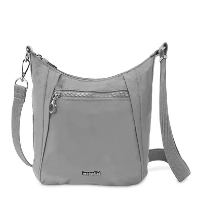 Baggallini Securtex Jet Set Anti Theft Mini Crossbody In Opal Grey