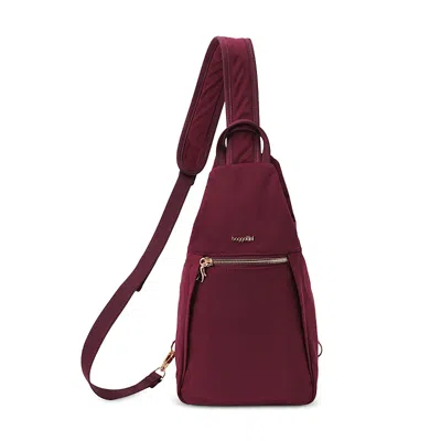 Baggallini Securtex Jet Set Anti Theft Triangle Sling Bag In Jam