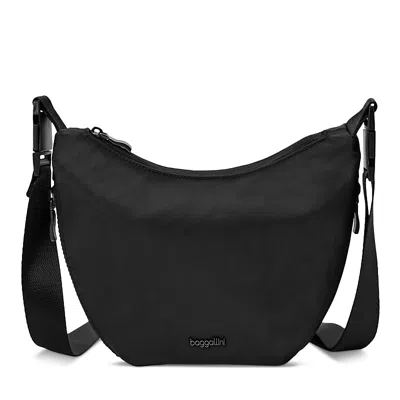Baggallini Small Crescent Convertible Hobo Bag In Black Twill