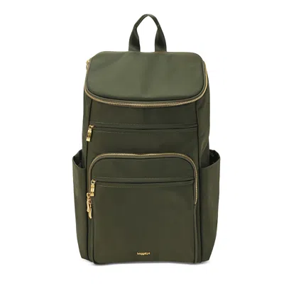Baggallini X Coco Rocha Lexington Backpack In Olive Twill/gold Hardware