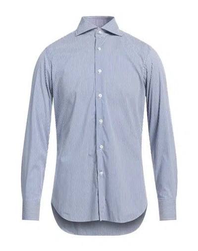 Bagutta Man Shirt Blue Size 15 ½ Cotton, Polyamide, Elastane