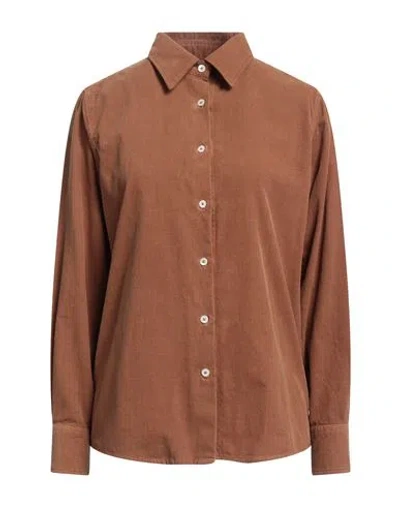 Bagutta Woman Shirt Brown Size Xl Cotton