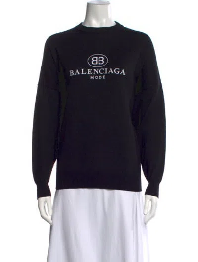 Pre-owned Balenciaga 2017 Virgin Wool Sweater In Black