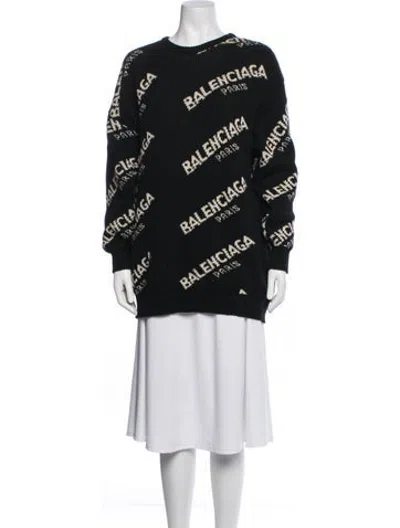Pre-owned Balenciaga 2017 Virgin Wool Sweater In Blue