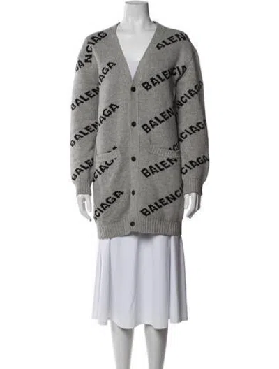 Pre-owned Balenciaga 2018 Wool Sweater In Black/grey