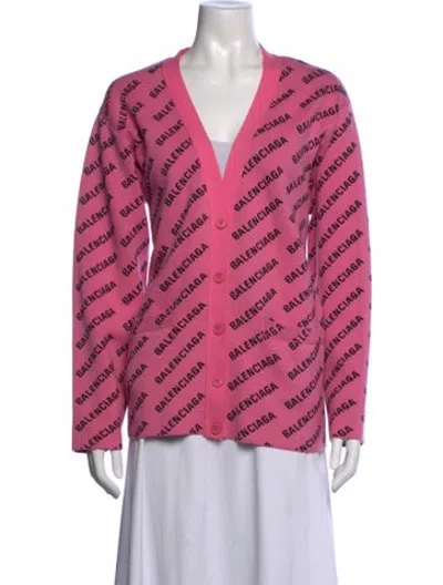 Pre-owned Balenciaga 2022 Graphic Print Sweater In Pink