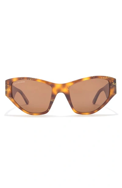 Balenciaga 54mm Cat Eye Sunglasses In Havana Brown