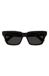 Balenciaga 55mm Rectangular Sunglasses In Black Dark Grey