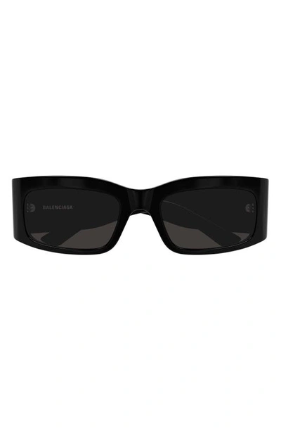 Balenciaga 56mm Rectangular Sunglasses In Black