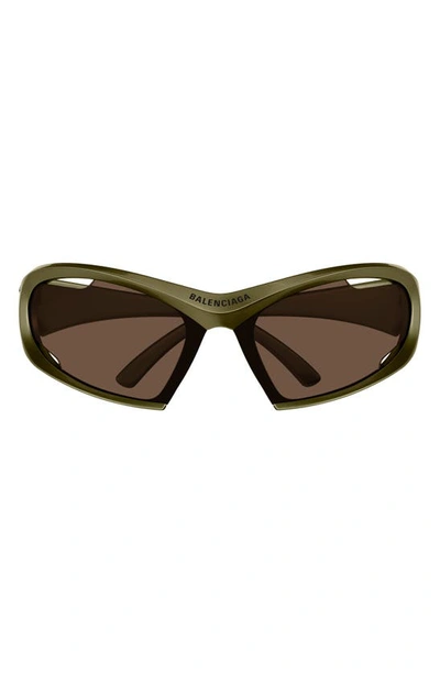 Balenciaga 78mm Oversize Geometric Sunglasses In Green