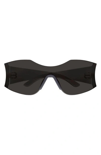 Balenciaga 99mm Oversize Geometric Sunglasses In 001 Grey Grey Grey