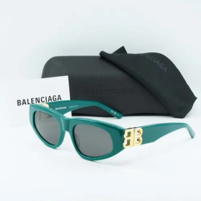 Pre-owned Balenciaga Bb0095s 005 Green/gray 53-19-135 Sunglasses