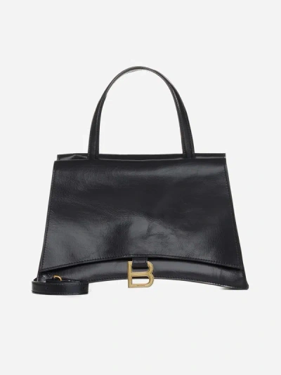 Balenciaga Crush S Leather Bag In Black