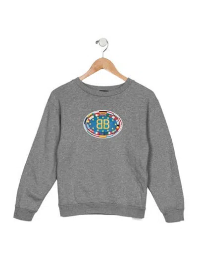 Pre-owned Balenciaga Kids'  Girls' Logo Sweater In Grey