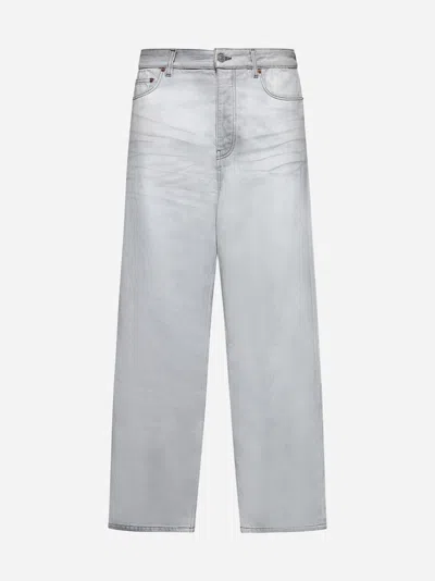 Balenciaga Waterproof Baggy Jeans In Platinum