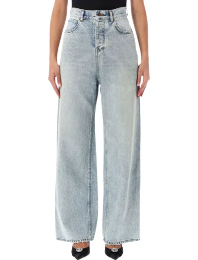Balenciaga High-waist Wide-leg Jeans In Bleach Light Bleu