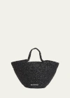 Balenciaga Ibiza Basket Raffia Top-handle Bag In Black