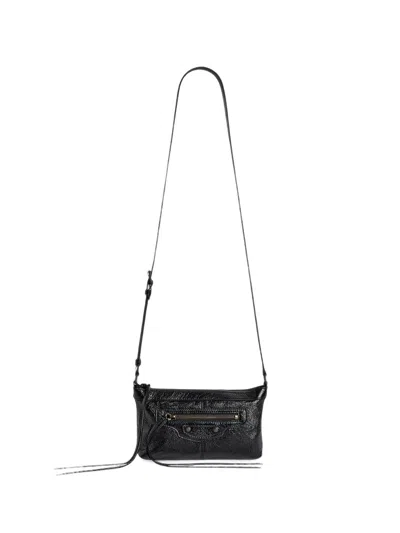 Balenciaga Le City Lambskin Phone Pouch In Black