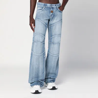 Balenciaga Light Washed Wide-leg Blue Jeans