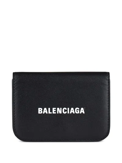 Balenciaga Logo-detail Wallet In Black