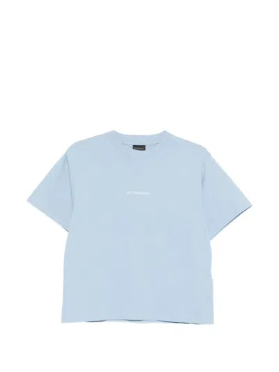 Balenciaga Logo-print T-shirt In Blue
