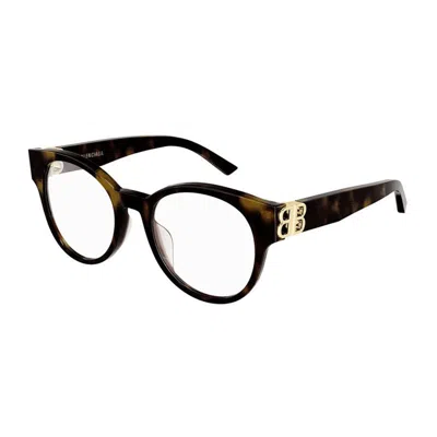 Balenciaga Mini Clear Demo Lenses Eyeglasses In Dark Havana