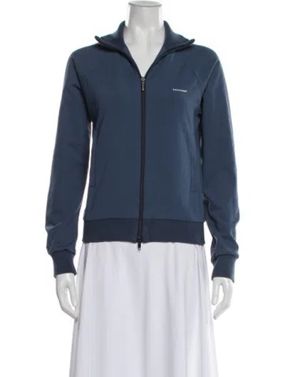 Pre-owned Balenciaga Mock Neck Long Sleeve Sweatshirt In Blue