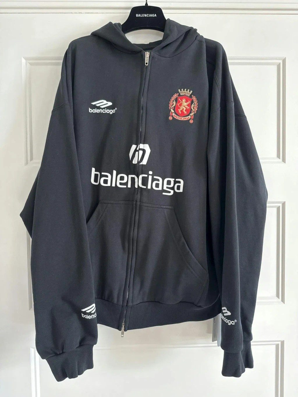 Balenciaga Soccer Paris Zip-Hoodie ブラック Pre-owned Balenciaga Soccer 