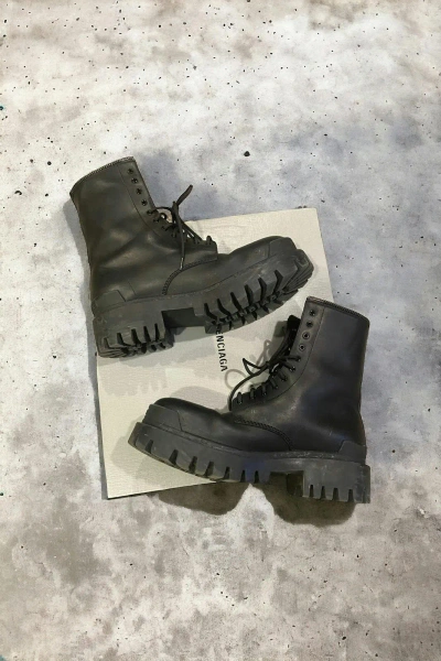 Pre-owned Balenciaga Strike Boots In Black