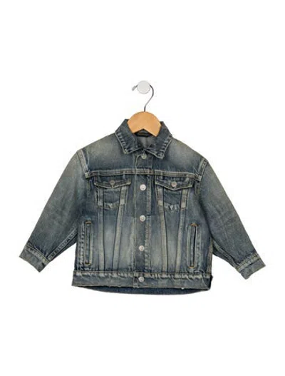 Pre-owned Balenciaga Babies' Toddler Girls Solid Jean Jacket W/tags In Blue