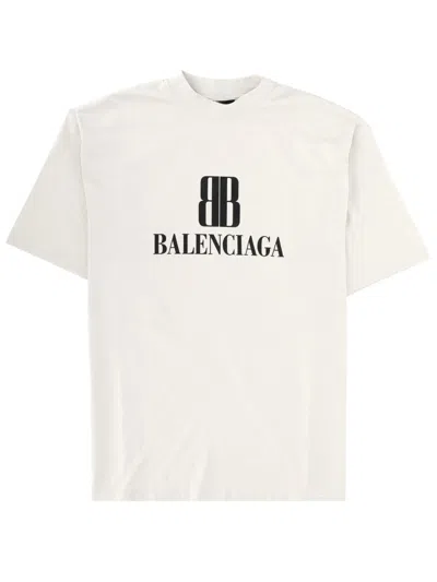 Balenciaga T-shirt With Logo In Neutral