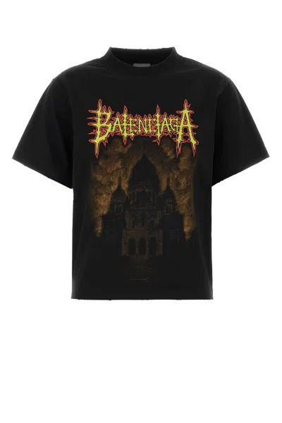 Balenciaga Women's Cotton T-shirt In Black