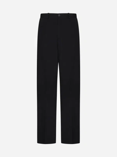 Balenciaga Wool Trousers In Black
