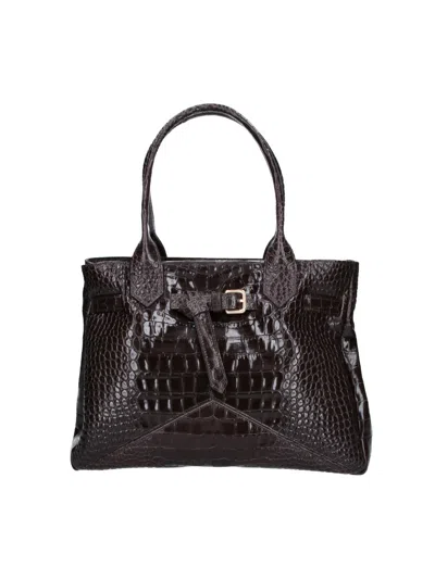 Ballantyne Dark Brown Kate 993 Crocodile-embossed Calfskin Tote Bag
