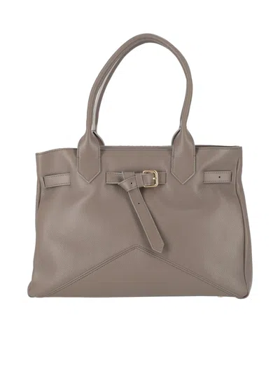 Ballantyne Kate Bag M Medium Buckle Leather Handbag In Beige