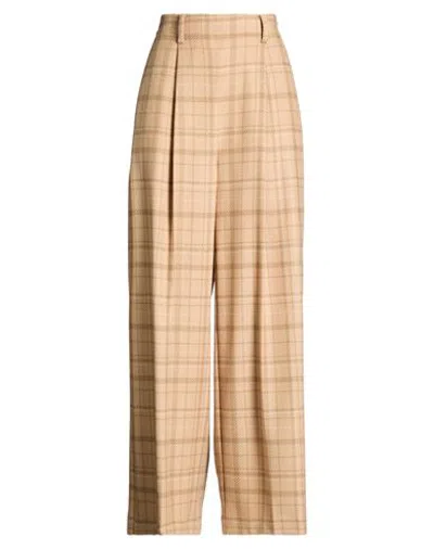 Ballantyne Woman Pants Sand Size 6 Wool, Cashmere In Multi