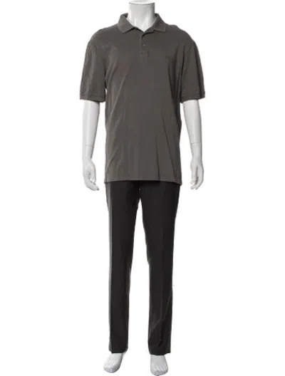 Pre-owned Bally Collar Short Sleeve Polo Shirt In Grey