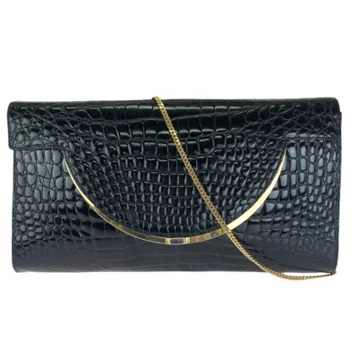 Pre-owned Bally Dark Navy Leather Clutch Bag Shoulder Bag ()