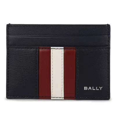 Bally Leather Card Wallet In Blue