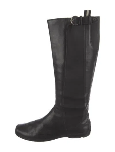 Pre-owned Bally Leather Riding Boots In Black