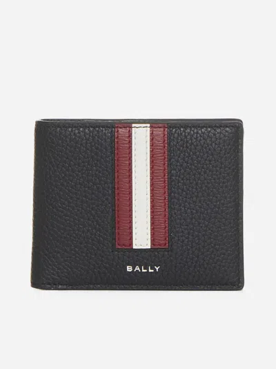 Bally Logo Leather Bifold Wallet In Black