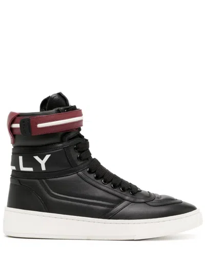 Bally Logo-print Leather Ankle Boots In Black