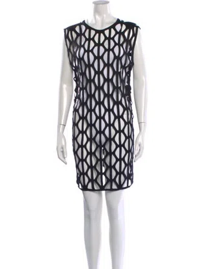 Pre-owned Bally Patterned Crew Neck Top In Black