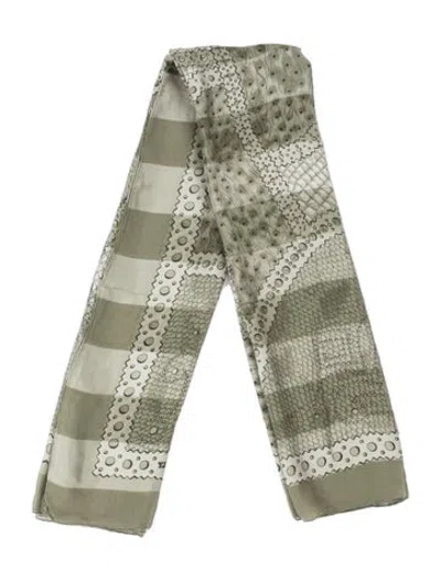 Pre-owned Bally Silk Patterned Scarf In Brown