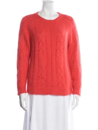 Pre-owned Balmain Angora Crew Neck Sweater In Orange
