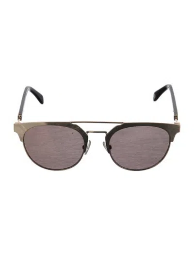 Pre-owned Balmain Aviator Mirrored Sunglasses In Black/gold