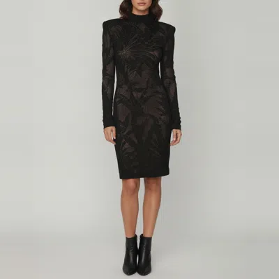 Pre-owned Balmain Black Stretch Knit Mini Dress S