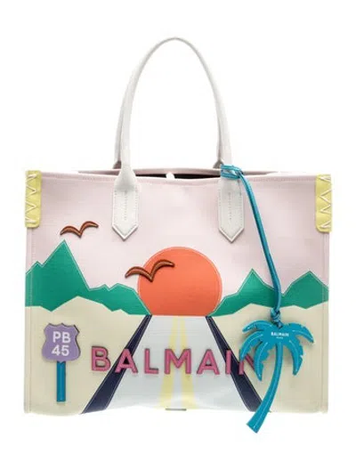 Pre-owned Balmain Canvas Tote In Multicolor