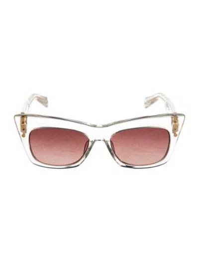 Pre-owned Balmain Cat-eye Gradient Sunglasses In Clear